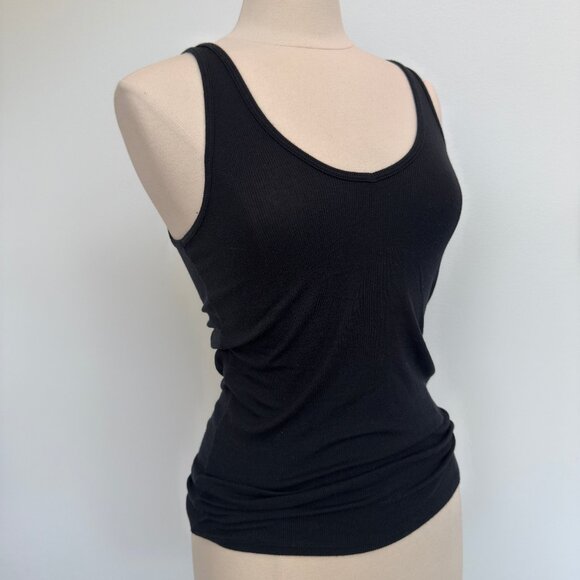 ATM Ribbed Black Tank - Picture 2 of 5